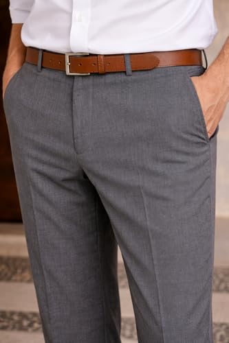 Image of Louis Philippe Men's Slim Fit Everyday Smart Wear Comfort Stretch Work Ready Solid Formal Trouser