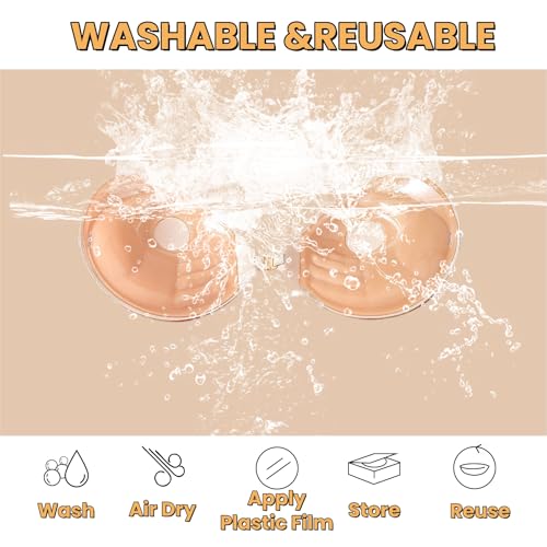 Image of Nimiah Thick Padded Sticky Bra Push up, Strapless Invisible Adhesive Bra | 1.1 inch Add 1 Cup Size Instantly, Lightweight Reusable Backless Bra Suitable for Small Chest on Wedding Date Daily Fits A-D