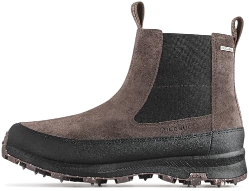 Icebug Boda BUGrip Women's Winter Walking Boots – Waterproof Suede Upper, Primaloft Insulation, Studded Traction Sole – Timber Grey – US 8'