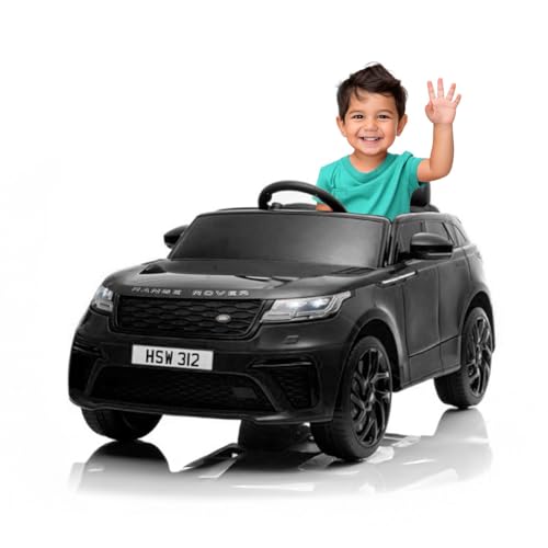 ATAA Land Rover Range Rover VELAR 12V - Negro- Coche eléctrico para niños Land Rover Range Rover Velar 12v con Licencia Oficial de Land Rover y Mando para Padres