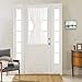 French Door Panel Curtains Faux Silk White French Door Panels 40 inch Length Satin Privacy French Door Curtains, 1 Panel, with Bonus Tieback