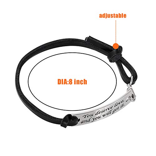 AleapDoll Christmas Stocking Stuffers Gifts 12 Pcs Bulk Inspirational Gifts Leather Bracelets for Women Motivational Quotes Message Encouragement Cuff3