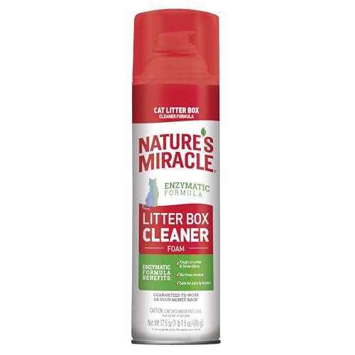 Nature’s Miracle Foam Litter Box Cleaner, Tough on Cat Urine Odors, Enzymatic Formula, 17.5 oz