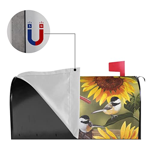 Perinsto Rustic Sunflowers Floral Cardinal Birds Mailbox Covers Magnetic Waterproof Mail Cover Letter Post Box Wraps For Home Garden Yard Farm Decor, 21X18 In #TOP2
