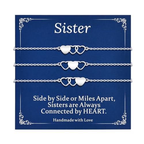 GBTBYS 3 PCS Sister Bracelet Heart Best Friend Matching Gifts