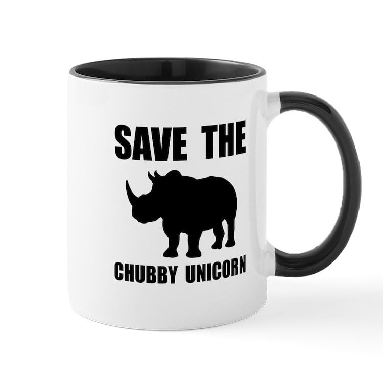 CafePress Chubby Unicorn Rhino Mugs 11 oz (325 ml) Ceramic Coffee Mug