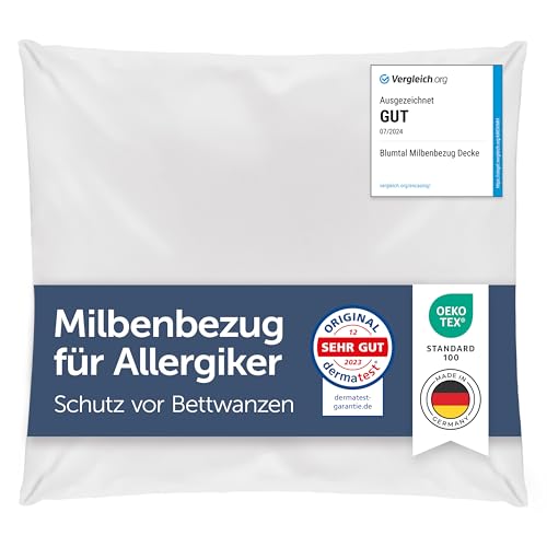 Blumtal® Milbenbezug Kissen 80x80 cm - Oeko-TEX zertifizierte Allergiker Bettwäsche Kissen 80x80 cm - Kissenbezug gegen Hausstaubmilben - Antiallergisch