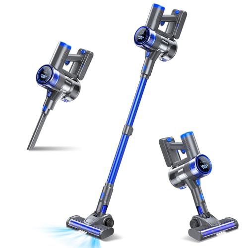 Cordless Vacuum Cleaner, 33KPA/400W Rechargeable Stick Vacuum Cleaner with 45 Mins Runtime, 6-in-1 Lightweight Portable Handheld Stick Vacuum for Home Hard Floor Carpet Car Pet Hair