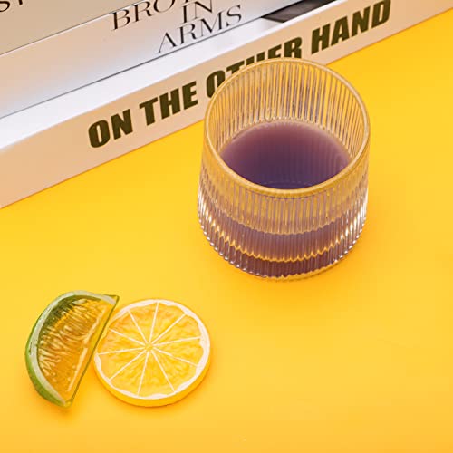 Copos de uísque de cristal, copos de uísque de cristal, copos rotativos para beber esféricos de fund