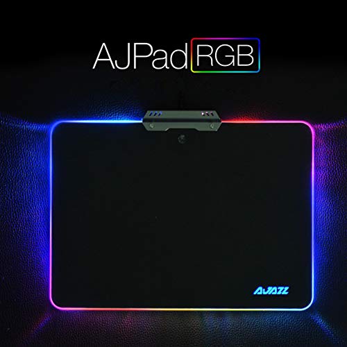 Ajazz LED Hard Gaming Mouse Pad RGB Breath Lighting Big Computer Mice Mat PC Computer Laptop Office Gamer, 13.77 x 9.84 Inch