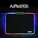 Ajazz LED Hard Gaming Mouse PAd RGB Breath Lighting Big Computer Mice Mat for PC Computer Laptop Office and Gamer, 13.77 x 9.84 Inch