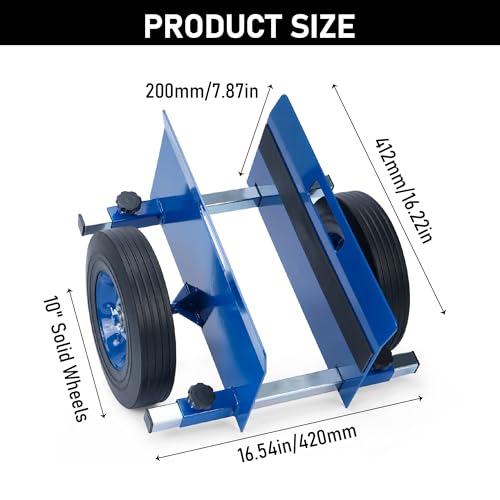 Nisorpa Panel Dolly Heavy Duty,Door Dolly Cart,1100LBS Capacity Granite Slab Dollies,Adjustable Drywall Mover with 10" Solid Wheels for Drywall Sheet Material Handling All Terrain Moving Cart