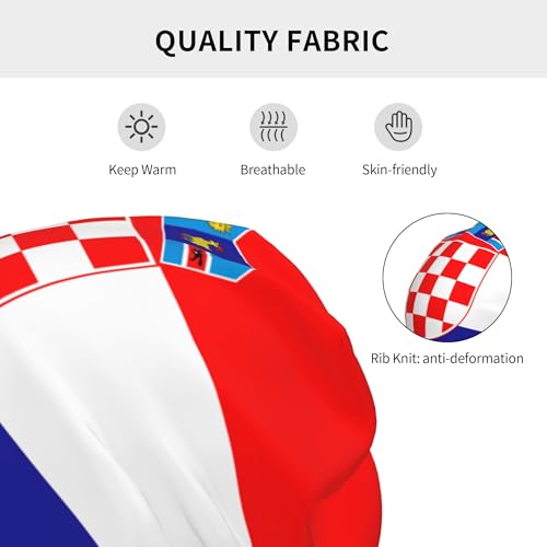 Croatian Flag Children Hip Hop Knitted Hat Kids Elastic Leisure Knit Cap Warm Sleep Beanies Black3