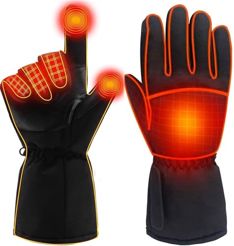 Z-YQL Beheizte Handschuhe für Herren Damen,Batterie Elektrische Heizhandschuhe Wasserdicht Touchscreen Winter Jagdhandschuhe Handwärmer für Skifahren Motorrad Wandern