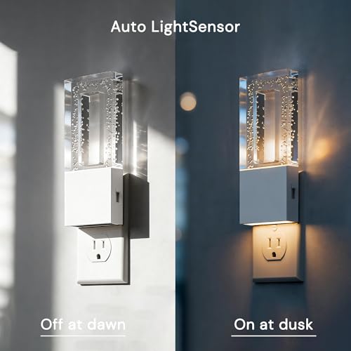 Image of L LOHAS LED Night Light Plug in, 2 Pack Foldable Night Lights Plug into Wall, Portable LED Nightlight with Dusk to Dawn Sensor, Dimmable 0-100LM White Nightlights for Travel, Hotel, Bathroom, Hallway