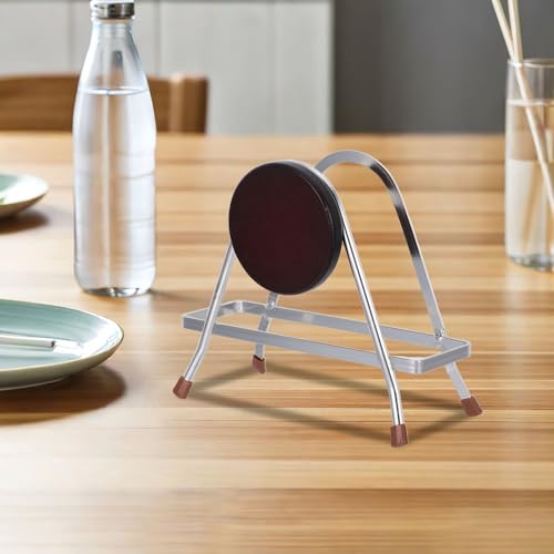 FOMIYES Stainless Steel Cutting Board Holder Stand & Pot Lid Organizer for Kitchen, Single-layer Storage Rack for Kitchenware & Baking Trays - Image 8