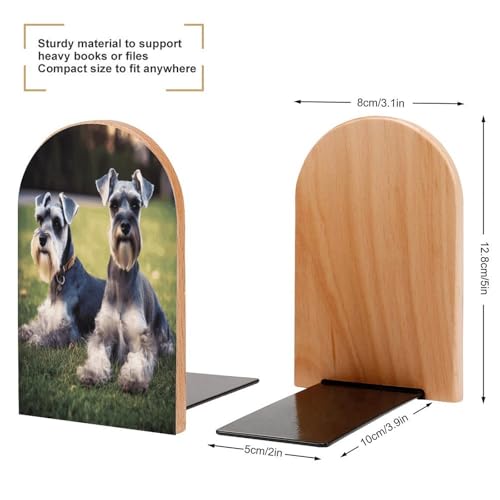 Sujetalibros para estantes de madera decorativos con tapones antideslizantes 3