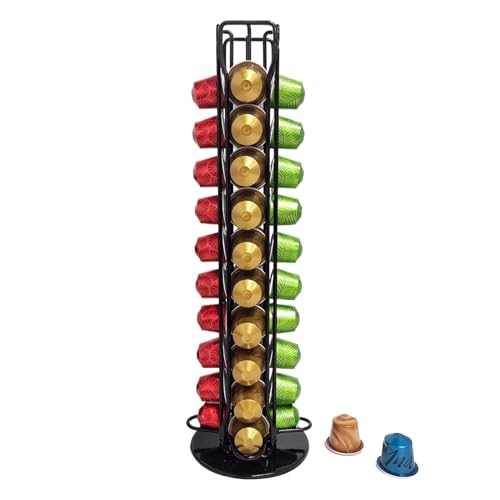 fanelod Soporte para cápsulas de café, soporte para cápsulas de café, soporte giratorio para 40 cápsulas de café, estante para almacenamiento de café para soporte para cápsulas Nespresso