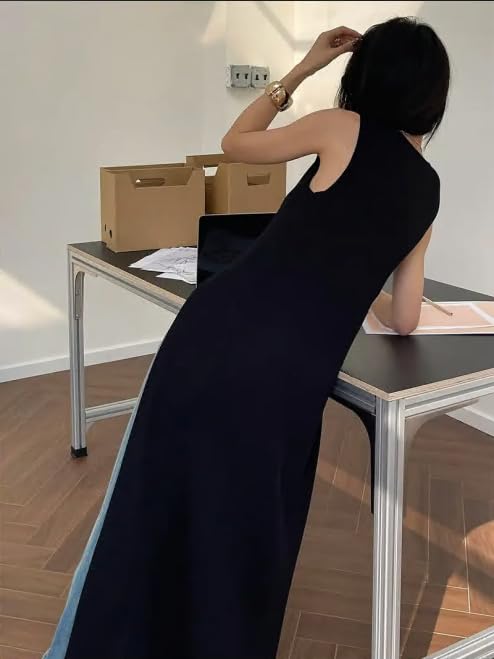 Women's Stretchy V-Neck Sleeveless Cardigan - Slim Fit Solid Knit Vest, Seasonless Long Duster for Layering4