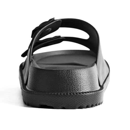 Image of Arch Support Footbed Sandals for Women & Men, Adjustable Double Buckle Comfort Sandals, Cork-Style Cushioned Sole, Casual Walking Slides for Everyday Wear