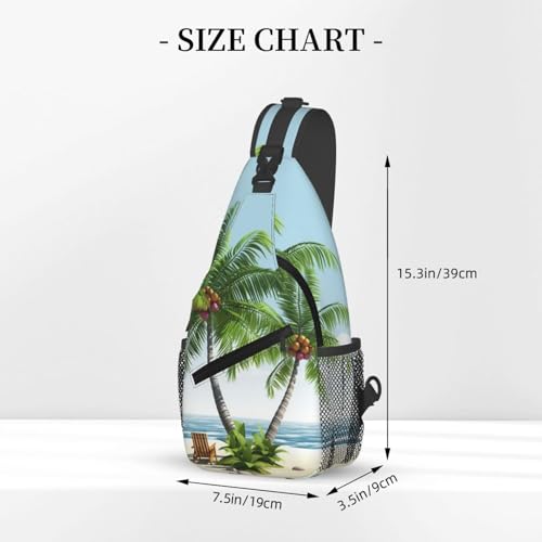 Mochila tipo bandolera Tropical Palm Tree negra miniatura 3