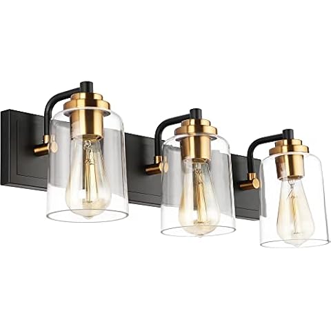 SOLFART Bathroom Vanity Light,3-Light Bathroom Lights Over Mirror in Black Brass Wall Sconces(Bronze, 3-Light) Cover