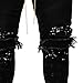 QOAAIE Men's Fashion Paint Ripped Jeans Trendy Slim Fit Jeans with Drawstring Hip Pop Zipper Denim Tapered Leg Trousers (Black,3X-Large)