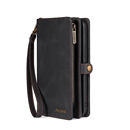 Asuwish Phone Case For Samsung Galaxy A70 Zipper Wallet Detachable Cover With Tempered Glass Screen Protector And Leather Flip Card Holder Slot Cash Cell Accessories A70S A 70 70A S70 Women Men Black #TOP6