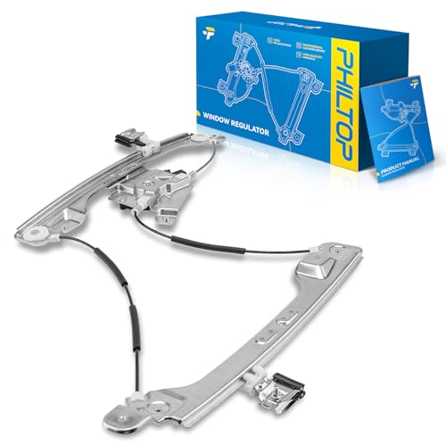 Image of PHILTOP Front Right Passenger Side Power Window Regulator and Motor Assembly Compatible with 2010-2015 Cadillac SRX 2011 Saab 9-4X Replaces 751-967,7 Pins