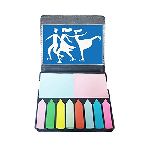 Ski autocollant avec silhouette bleue pour note couleur et marque-page