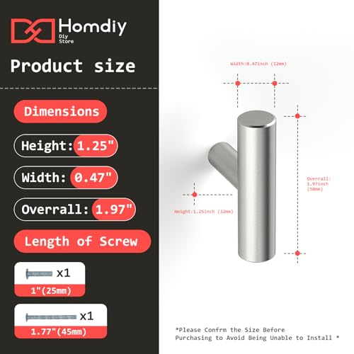 Image of homdiy Brushed Nickel Cabinet Knobs 30 Pack - HD201SN Kitchen Cabinet Hardware Knobs Modern Drawer Pulls for Dresser Drawers