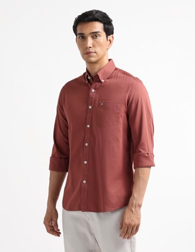 Image of Arrow Striped Slim Fit Mens Casual Shirts - 100% Cotton, Breathable & Comfortable, Full Sleeves Shirts for Men