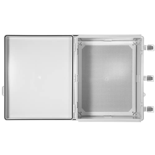 Ordentlich Waterproof Electrical Junction Box Ip67 Abs Plastic Enclosure With Hinged Cover With Mounting Plate, Wall Brackets (20"×16.1"×7.9") #TOP3
