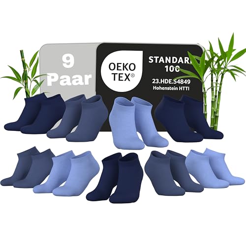 Chaussettes de sport en bambou lot de 9 paires de chaussettes Sneaeker mixtes