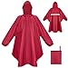 LUROON Leichter Wasserdichter Regenponcho Regenjacke Damen Herren mit Kapuze Faltbare Regencape Fahrrad mit Taschen Reflexstreifen, Wiederverwendbar Regenmantel für Wandern Angeln Radfahren Reisen