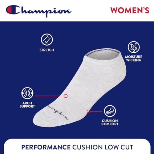 Image of Champion Women's Low Cut Beathable Moisture-Wicking Athletic Socks (6-Pack)