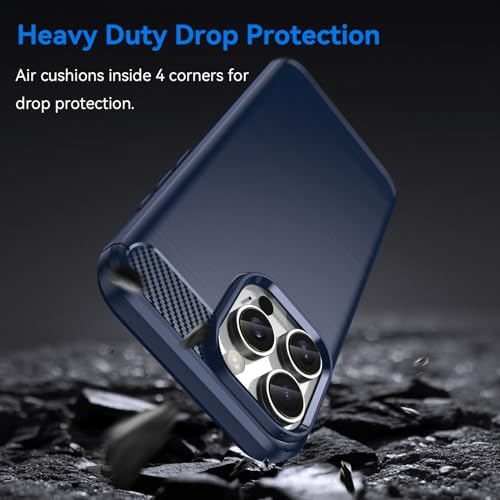 Coque iPhone 16 Pro Max antichoc absorption des chocs bleue
