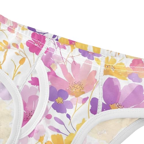 Watercolor Flowers Floral Pattern Little Boys Pure Cotton Kids Underwear Cute Children Undies4