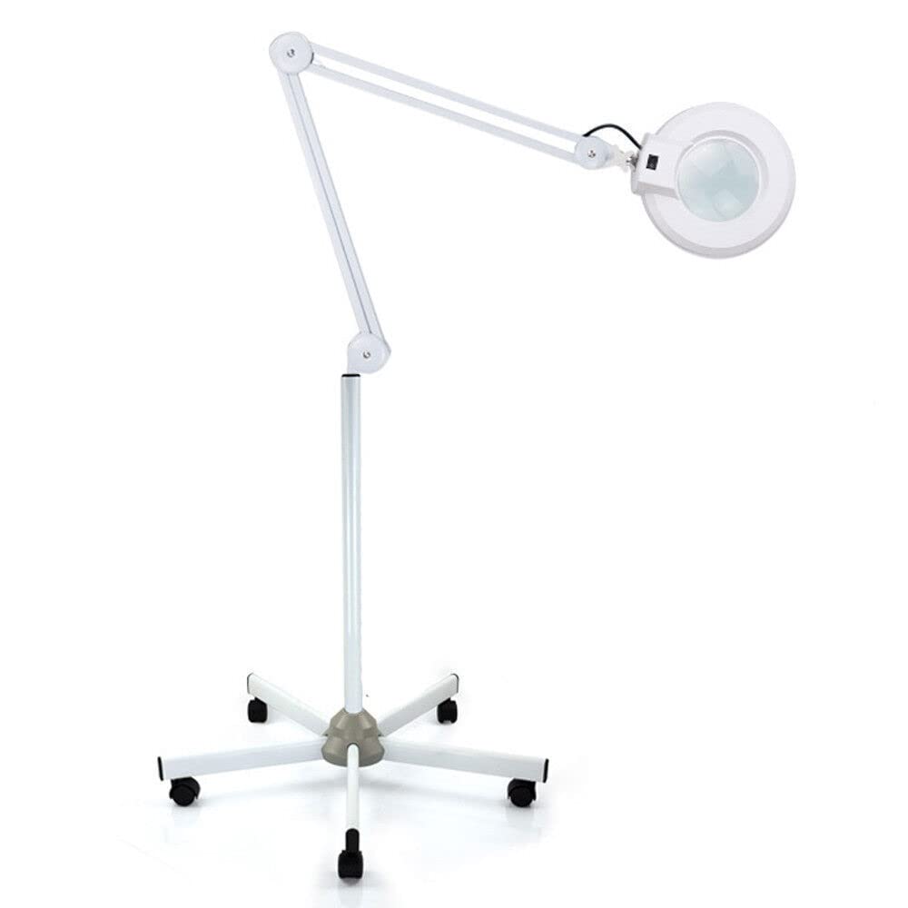 Kosmetikstudio Lupe Lampe Standleuchte LupenleuchteLupenleuchte mit Standfuß 8X Dioptrien 120 LEDs Lupenleuchte Kaltlicht Kosmetik Lupe Standlupe Lupenlampe,für Arbeit, Lesen, Hobbys, Nähen