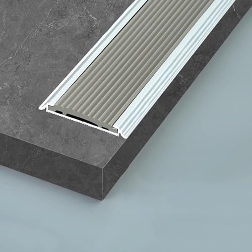 Moldura De La Nariz De La Escalera, 3 Piezas *0.9m L-formó El Ajuste Del Borde De La Escalera De Aluminio Para Las Escaleras De Madera De Interior Y Al Aire Libre Del Mármol O De La Teja(Light Gray,45