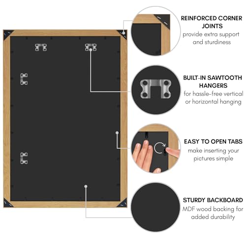 Americanflat 24x36 Poster Frame with Polished Plexiglass - Wide Picture Frames Made of Engineered Wood for Vertical or Horizontal Wall Display - Epic Collection - Pine