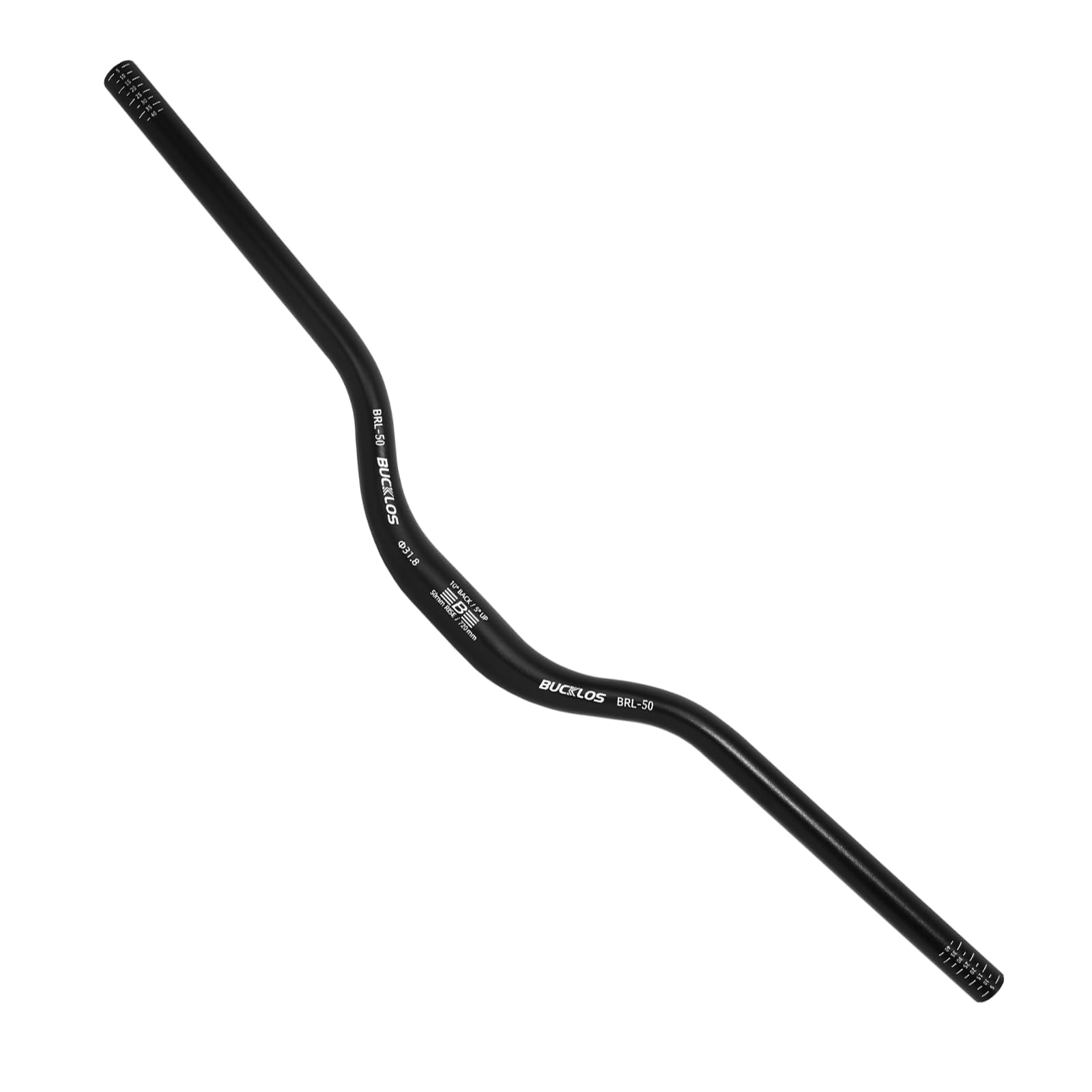AEYINO Mountainbike-Lenker 31,8 mm – 30/50/90/120 mm Rise MTB-Lenker aus Aluminiumlegierung – 720/780 mm extra langer Fahrrad-Riser für E-Bikes, Klappräder und Downhill-Rennen