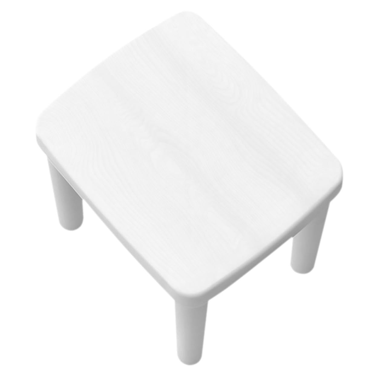 Mipcase Sgabellino Antiscivolo per Ragazzi in Plastica Bianco Struttura Triangolare Stabile, Leggero e Decorativo per Bagno e Cambio Scarpe