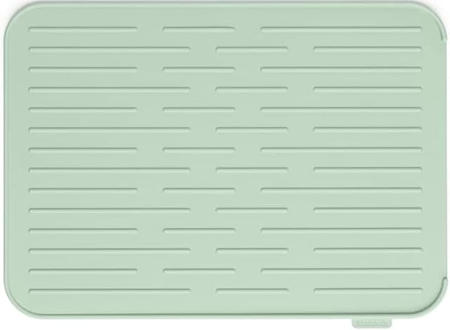 Brabantia - Sinkside Silikonowa Mata do Suszenia Naczyń z Obręczą - Akcesoria Kuchenna - Można Myć w Zmywarce - Składana - Mata do Zlewozmywaka do Suszenia Naczyń - Jade Green - 33 x 44 x 1 cm