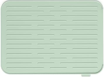 Brabantia Sinkside Silicone Dish Pot Drying Mat (Jade Green) Soft, Non-Slip Kitchen Counter Sink Top Drainer for Dishwashing