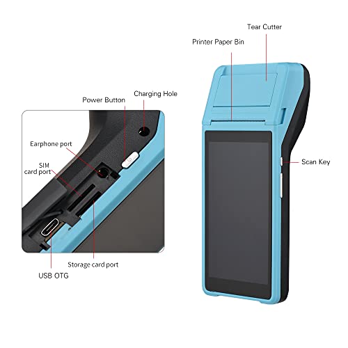 Image of Handheld PDA Printer Smart POS Terminal Portable Printers Intelligent Payment Terminal Function BT /WiFi /USB OTG / 3G Communication