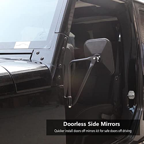 Dooroff Mirrors For Jeep Wrangler Door Hinge Mirrors
