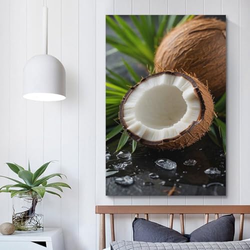 Affiche noix de coco moderne grand format 60x90 poster suspendu design