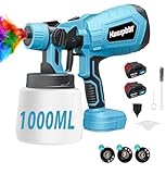 Akku Farbsprühsysteme 500W HVLP, Lackierpistole mit 3 Düsen & 3 Sprühmuster...