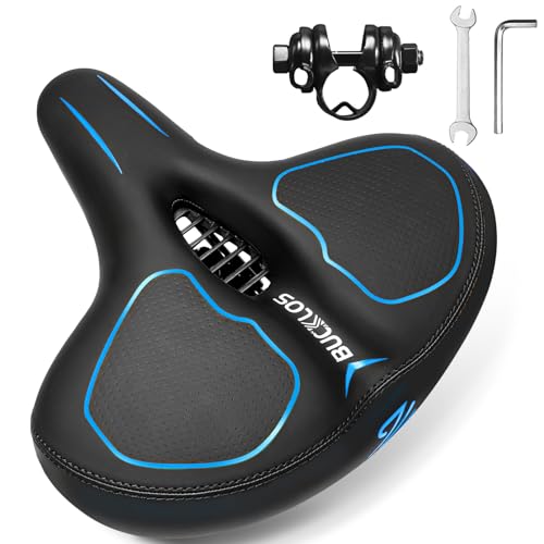 Image of BUCKLOS Wide Bike Seat for Men Women Ebike Seats Comfort Extra Large Comfortable Bicycle Seats Saddle for Ebike /Crusier /Exercise /Peloton Bike
